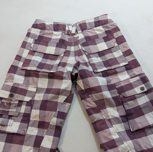 Burton Women's XS Snowboard Pants Mauve Plaid Stow Cargo Pant. - Picture 11 of 12